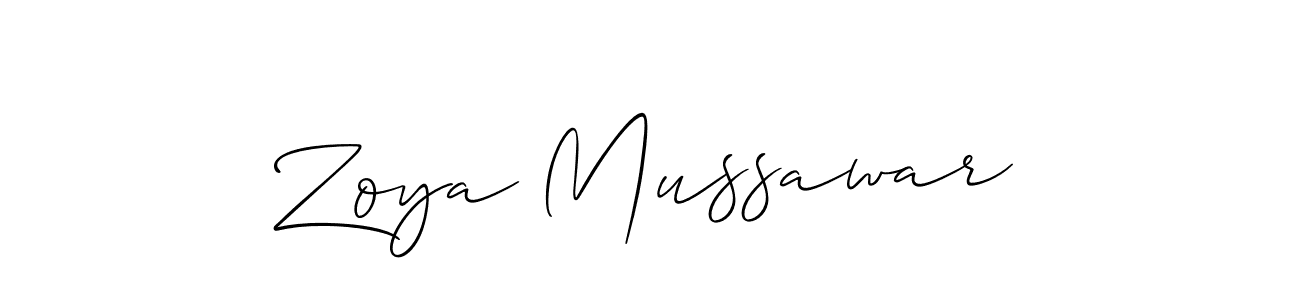 Design your own signature with our free online signature maker. With this signature software, you can create a handwritten (Allison_Script) signature for name Zoya Mussawar. Zoya Mussawar signature style 2 images and pictures png