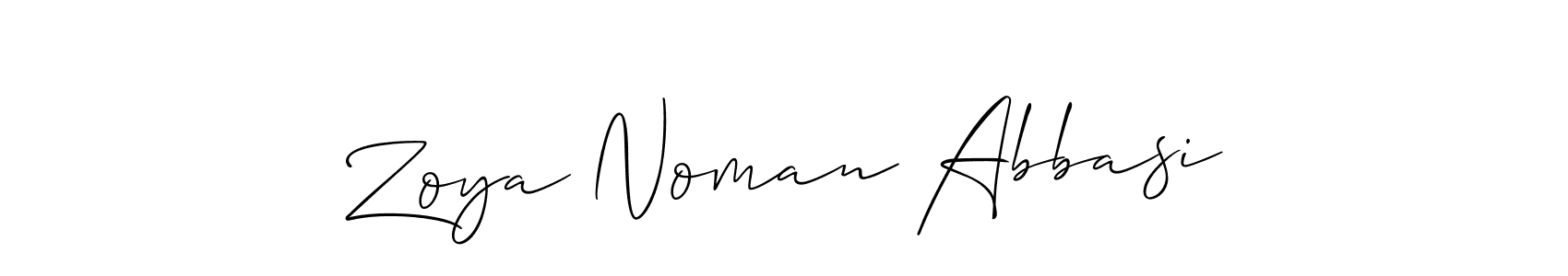 Use a signature maker to create a handwritten signature online. With this signature software, you can design (Allison_Script) your own signature for name Zoya Noman Abbasi. Zoya Noman Abbasi signature style 2 images and pictures png