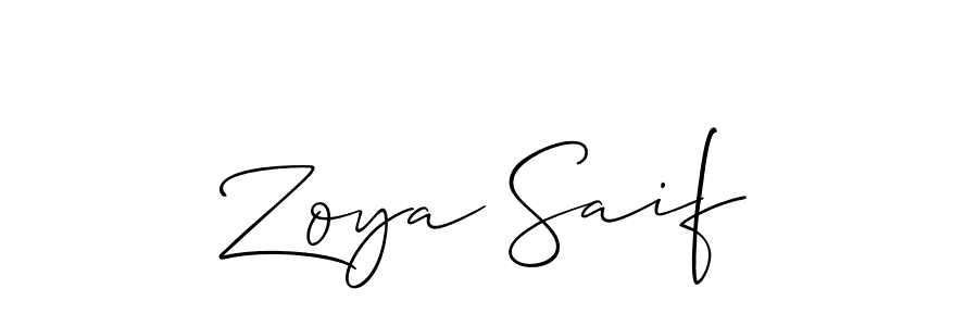 You should practise on your own different ways (Allison_Script) to write your name (Zoya Saif) in signature. don't let someone else do it for you. Zoya Saif signature style 2 images and pictures png