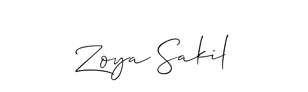 Zoya Sakil stylish signature style. Best Handwritten Sign (Allison_Script) for my name. Handwritten Signature Collection Ideas for my name Zoya Sakil. Zoya Sakil signature style 2 images and pictures png