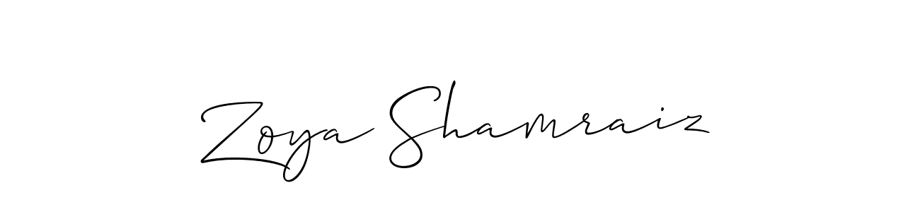 Make a beautiful signature design for name Zoya Shamraiz. Use this online signature maker to create a handwritten signature for free. Zoya Shamraiz signature style 2 images and pictures png