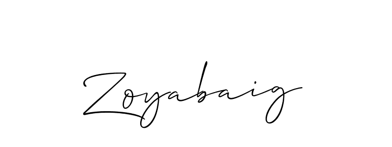 Make a beautiful signature design for name Zoyabaig. Use this online signature maker to create a handwritten signature for free. Zoyabaig signature style 2 images and pictures png