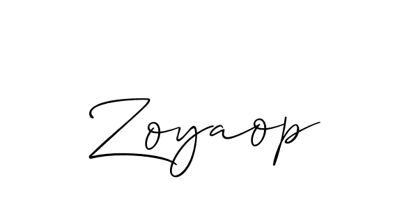 How to make Zoyaop name signature. Use Allison_Script style for creating short signs online. This is the latest handwritten sign. Zoyaop signature style 2 images and pictures png