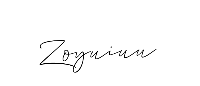 How to make Zoyuiuu name signature. Use Allison_Script style for creating short signs online. This is the latest handwritten sign. Zoyuiuu signature style 2 images and pictures png