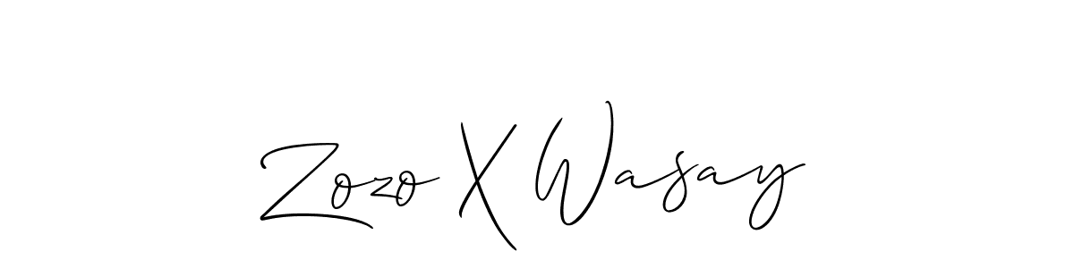 You should practise on your own different ways (Allison_Script) to write your name (Zozo X Wasay) in signature. don't let someone else do it for you. Zozo X Wasay signature style 2 images and pictures png