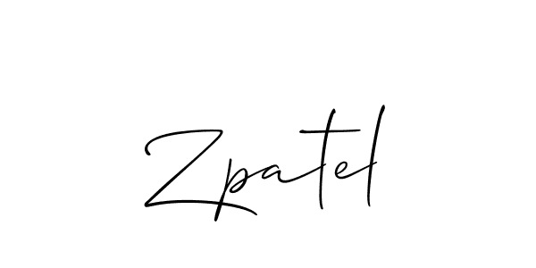 Use a signature maker to create a handwritten signature online. With this signature software, you can design (Allison_Script) your own signature for name Zpatel. Zpatel signature style 2 images and pictures png
