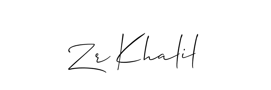 Allison_Script is a professional signature style that is perfect for those who want to add a touch of class to their signature. It is also a great choice for those who want to make their signature more unique. Get Zr Khalil name to fancy signature for free. Zr Khalil signature style 2 images and pictures png