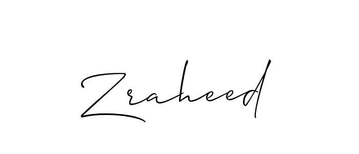 if you are searching for the best signature style for your name Zraheed. so please give up your signature search. here we have designed multiple signature styles  using Allison_Script. Zraheed signature style 2 images and pictures png