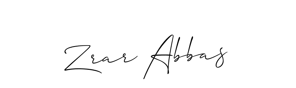 You should practise on your own different ways (Allison_Script) to write your name (Zrar Abbas) in signature. don't let someone else do it for you. Zrar Abbas signature style 2 images and pictures png