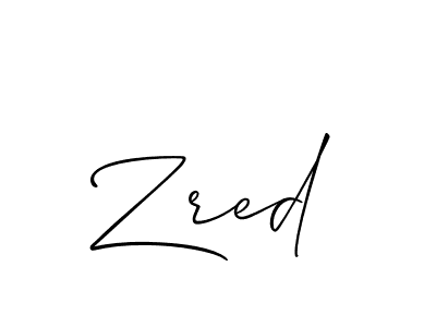 How to make Zred signature? Allison_Script is a professional autograph style. Create handwritten signature for Zred name. Zred signature style 2 images and pictures png