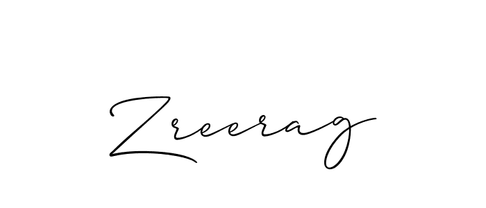 Design your own signature with our free online signature maker. With this signature software, you can create a handwritten (Allison_Script) signature for name Zreerag. Zreerag signature style 2 images and pictures png