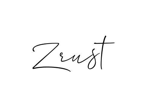 Create a beautiful signature design for name Zrust. With this signature (Allison_Script) fonts, you can make a handwritten signature for free. Zrust signature style 2 images and pictures png