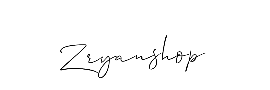 Create a beautiful signature design for name Zryanshop. With this signature (Allison_Script) fonts, you can make a handwritten signature for free. Zryanshop signature style 2 images and pictures png