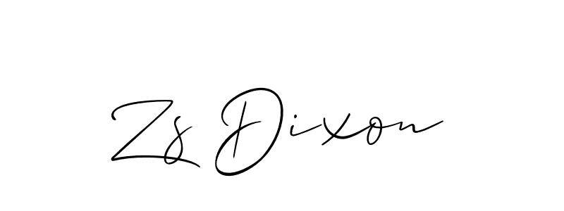 You should practise on your own different ways (Allison_Script) to write your name (Zs Dixon) in signature. don't let someone else do it for you. Zs Dixon signature style 2 images and pictures png