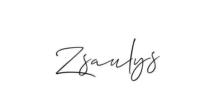 Use a signature maker to create a handwritten signature online. With this signature software, you can design (Allison_Script) your own signature for name Zsaulys. Zsaulys signature style 2 images and pictures png