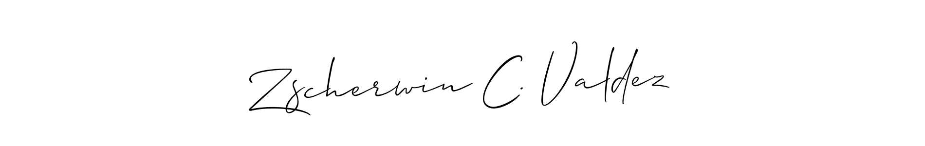 Make a beautiful signature design for name Zscherwin C. Valdez. With this signature (Allison_Script) style, you can create a handwritten signature for free. Zscherwin C. Valdez signature style 2 images and pictures png