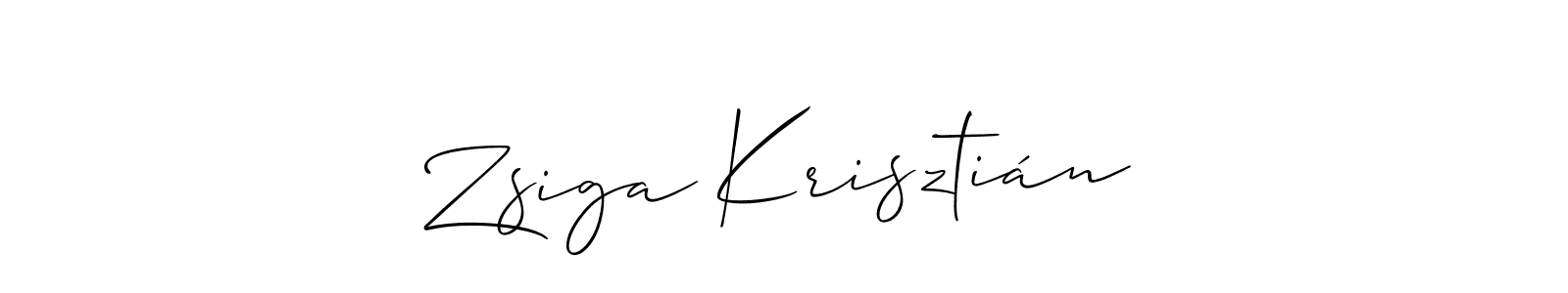 How to make Zsiga Krisztián signature? Allison_Script is a professional autograph style. Create handwritten signature for Zsiga Krisztián name. Zsiga Krisztián signature style 2 images and pictures png