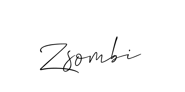 Use a signature maker to create a handwritten signature online. With this signature software, you can design (Allison_Script) your own signature for name Zsombi. Zsombi signature style 2 images and pictures png