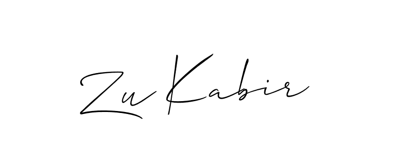 How to make Zu Kabir name signature. Use Allison_Script style for creating short signs online. This is the latest handwritten sign. Zu Kabir signature style 2 images and pictures png