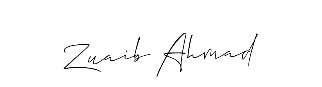 Also You can easily find your signature by using the search form. We will create Zuaib Ahmad name handwritten signature images for you free of cost using Allison_Script sign style. Zuaib Ahmad signature style 2 images and pictures png