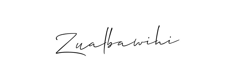 Make a beautiful signature design for name Zualbawihi. With this signature (Allison_Script) style, you can create a handwritten signature for free. Zualbawihi signature style 2 images and pictures png