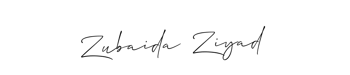 It looks lik you need a new signature style for name Zubaida  Ziyad. Design unique handwritten (Allison_Script) signature with our free signature maker in just a few clicks. Zubaida  Ziyad signature style 2 images and pictures png