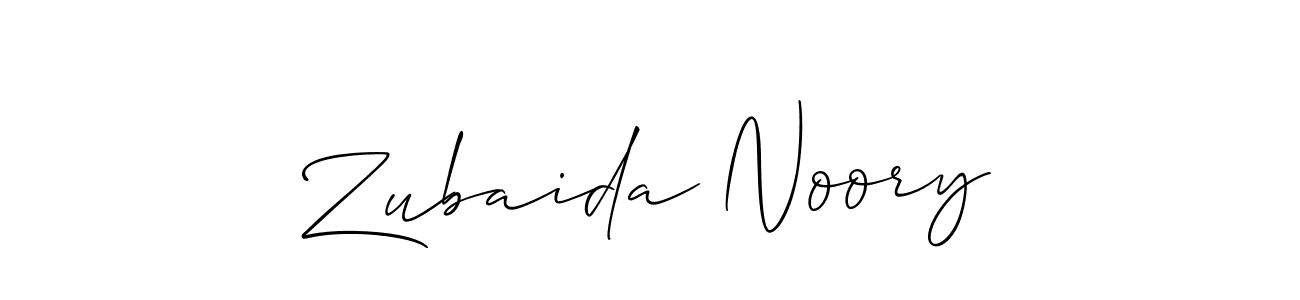 Create a beautiful signature design for name Zubaida Noory. With this signature (Allison_Script) fonts, you can make a handwritten signature for free. Zubaida Noory signature style 2 images and pictures png