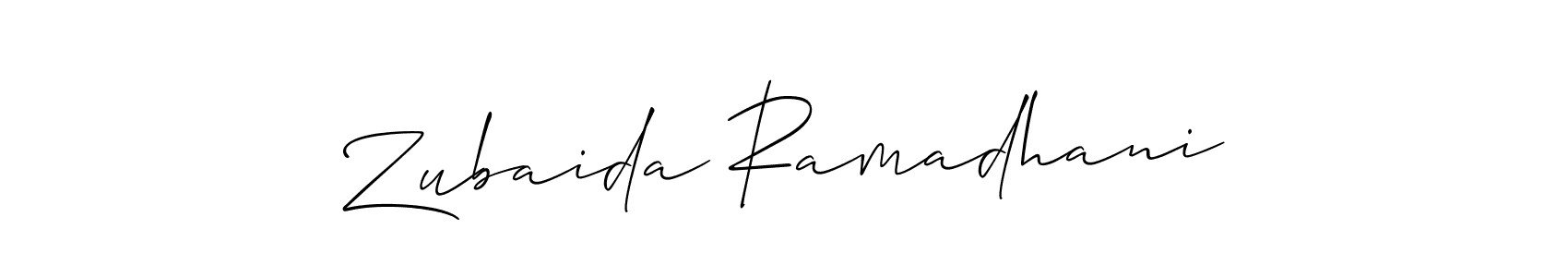 Make a beautiful signature design for name Zubaida Ramadhani. Use this online signature maker to create a handwritten signature for free. Zubaida Ramadhani signature style 2 images and pictures png