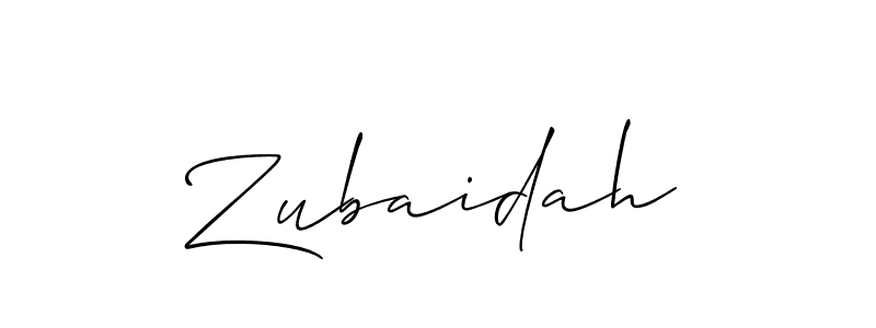 Also we have Zubaidah name is the best signature style. Create professional handwritten signature collection using Allison_Script autograph style. Zubaidah signature style 2 images and pictures png