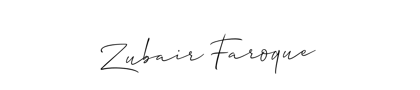 Make a beautiful signature design for name Zubair Faroque. With this signature (Allison_Script) style, you can create a handwritten signature for free. Zubair Faroque signature style 2 images and pictures png