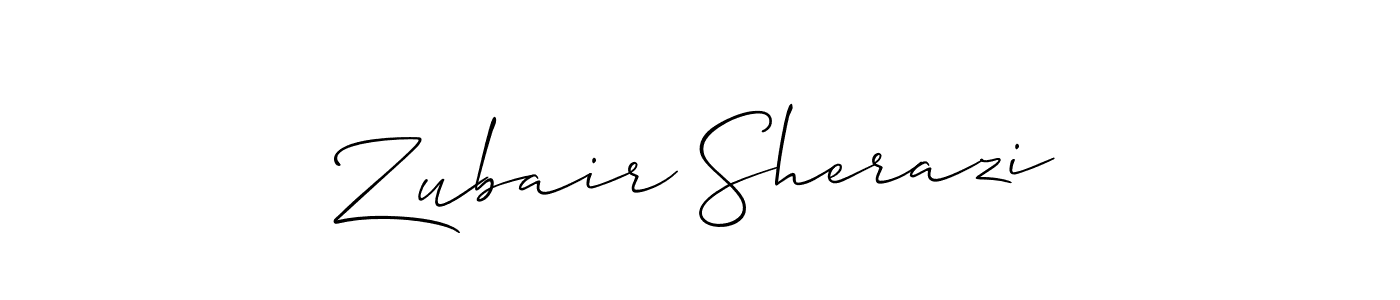 Create a beautiful signature design for name Zubair Sherazi. With this signature (Allison_Script) fonts, you can make a handwritten signature for free. Zubair Sherazi signature style 2 images and pictures png