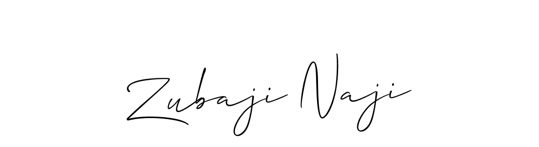 Make a beautiful signature design for name Zubaji Naji. With this signature (Allison_Script) style, you can create a handwritten signature for free. Zubaji Naji signature style 2 images and pictures png