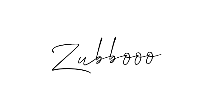 Allison_Script is a professional signature style that is perfect for those who want to add a touch of class to their signature. It is also a great choice for those who want to make their signature more unique. Get Zubbooo name to fancy signature for free. Zubbooo signature style 2 images and pictures png