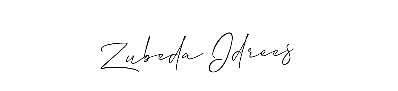 It looks lik you need a new signature style for name Zubeda Idrees. Design unique handwritten (Allison_Script) signature with our free signature maker in just a few clicks. Zubeda Idrees signature style 2 images and pictures png