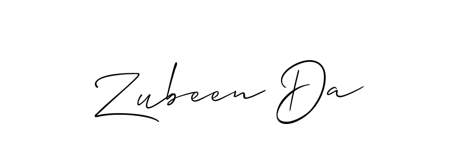 You should practise on your own different ways (Allison_Script) to write your name (Zubeen Da) in signature. don't let someone else do it for you. Zubeen Da signature style 2 images and pictures png