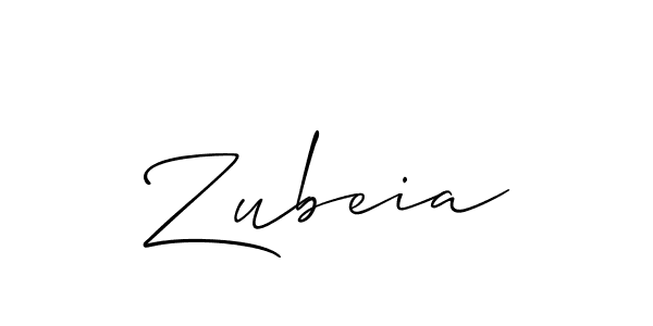 Zubeia stylish signature style. Best Handwritten Sign (Allison_Script) for my name. Handwritten Signature Collection Ideas for my name Zubeia. Zubeia signature style 2 images and pictures png