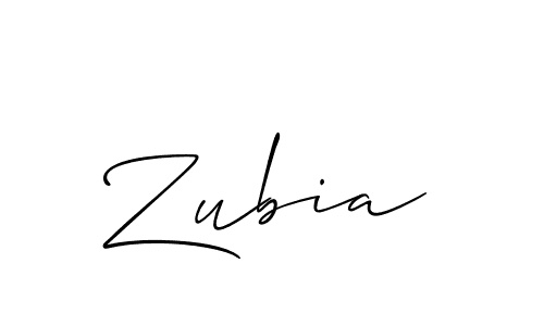 Create a beautiful signature design for name Zubia. With this signature (Allison_Script) fonts, you can make a handwritten signature for free. Zubia signature style 2 images and pictures png