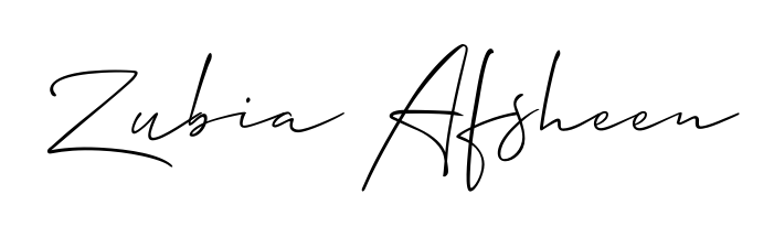 An effortless, minimalist signature concept for Zubia Afsheen using Allison_Script design. Clean lines that look great on any document. Zubia Afsheen signature style 2 images and pictures png