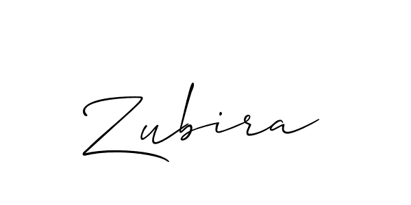 Use a signature maker to create a handwritten signature online. With this signature software, you can design (Allison_Script) your own signature for name Zubira. Zubira signature style 2 images and pictures png