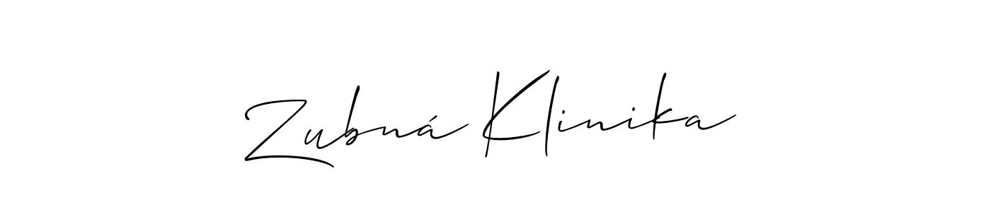 Use a signature maker to create a handwritten signature online. With this signature software, you can design (Allison_Script) your own signature for name Zubná Klinika. Zubná Klinika signature style 2 images and pictures png