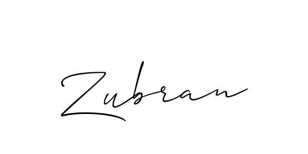 How to make Zubran signature? Allison_Script is a professional autograph style. Create handwritten signature for Zubran name. Zubran signature style 2 images and pictures png