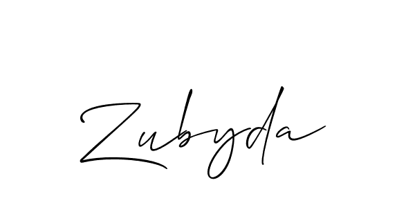Best and Professional Signature Style for Zubyda. Allison_Script Best Signature Style Collection. Zubyda signature style 2 images and pictures png