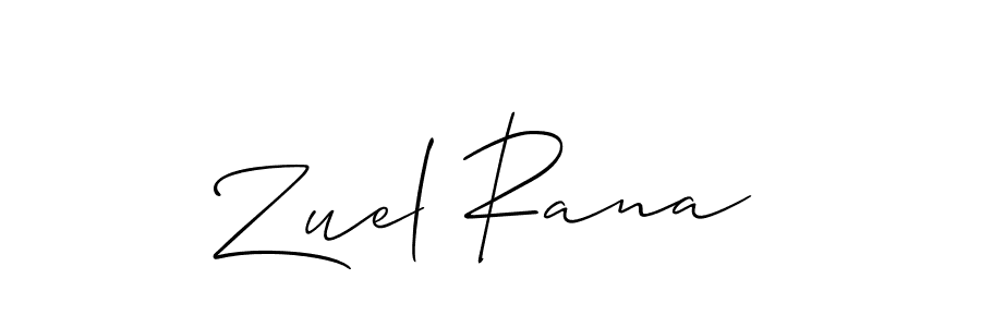 Allison_Script is a professional signature style that is perfect for those who want to add a touch of class to their signature. It is also a great choice for those who want to make their signature more unique. Get Zuel Rana name to fancy signature for free. Zuel Rana signature style 2 images and pictures png