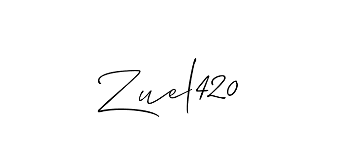 The best way (Allison_Script) to make a short signature is to pick only two or three words in your name. The name Zuel420 include a total of six letters. For converting this name. Zuel420 signature style 2 images and pictures png