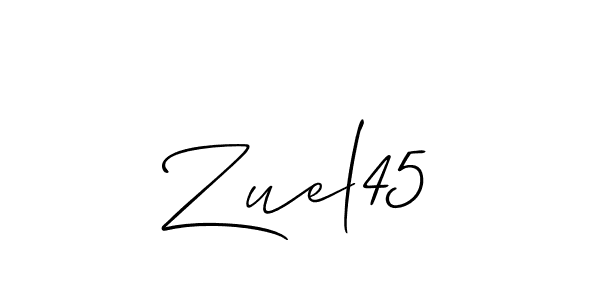 How to make Zuel45 name signature. Use Allison_Script style for creating short signs online. This is the latest handwritten sign. Zuel45 signature style 2 images and pictures png