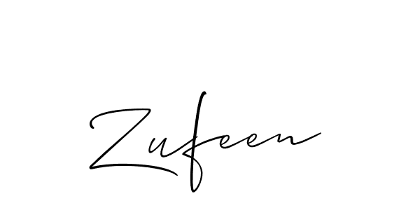 Design your own signature with our free online signature maker. With this signature software, you can create a handwritten (Allison_Script) signature for name Zufeen. Zufeen signature style 2 images and pictures png