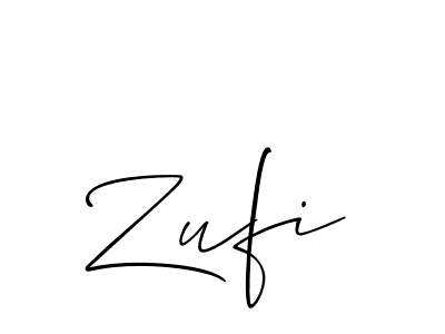 Use a signature maker to create a handwritten signature online. With this signature software, you can design (Allison_Script) your own signature for name Zufi. Zufi signature style 2 images and pictures png