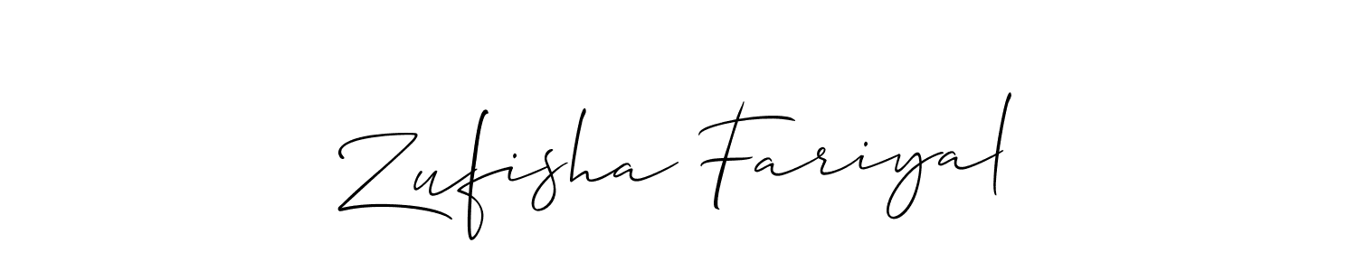 Use a signature maker to create a handwritten signature online. With this signature software, you can design (Allison_Script) your own signature for name Zufisha Fariyal. Zufisha Fariyal signature style 2 images and pictures png