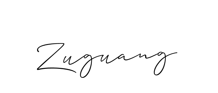 Use a signature maker to create a handwritten signature online. With this signature software, you can design (Allison_Script) your own signature for name Zuguang. Zuguang signature style 2 images and pictures png