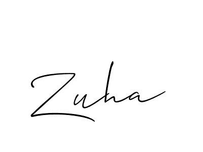 Zuha stylish signature style. Best Handwritten Sign (Allison_Script) for my name. Handwritten Signature Collection Ideas for my name Zuha. Zuha signature style 2 images and pictures png